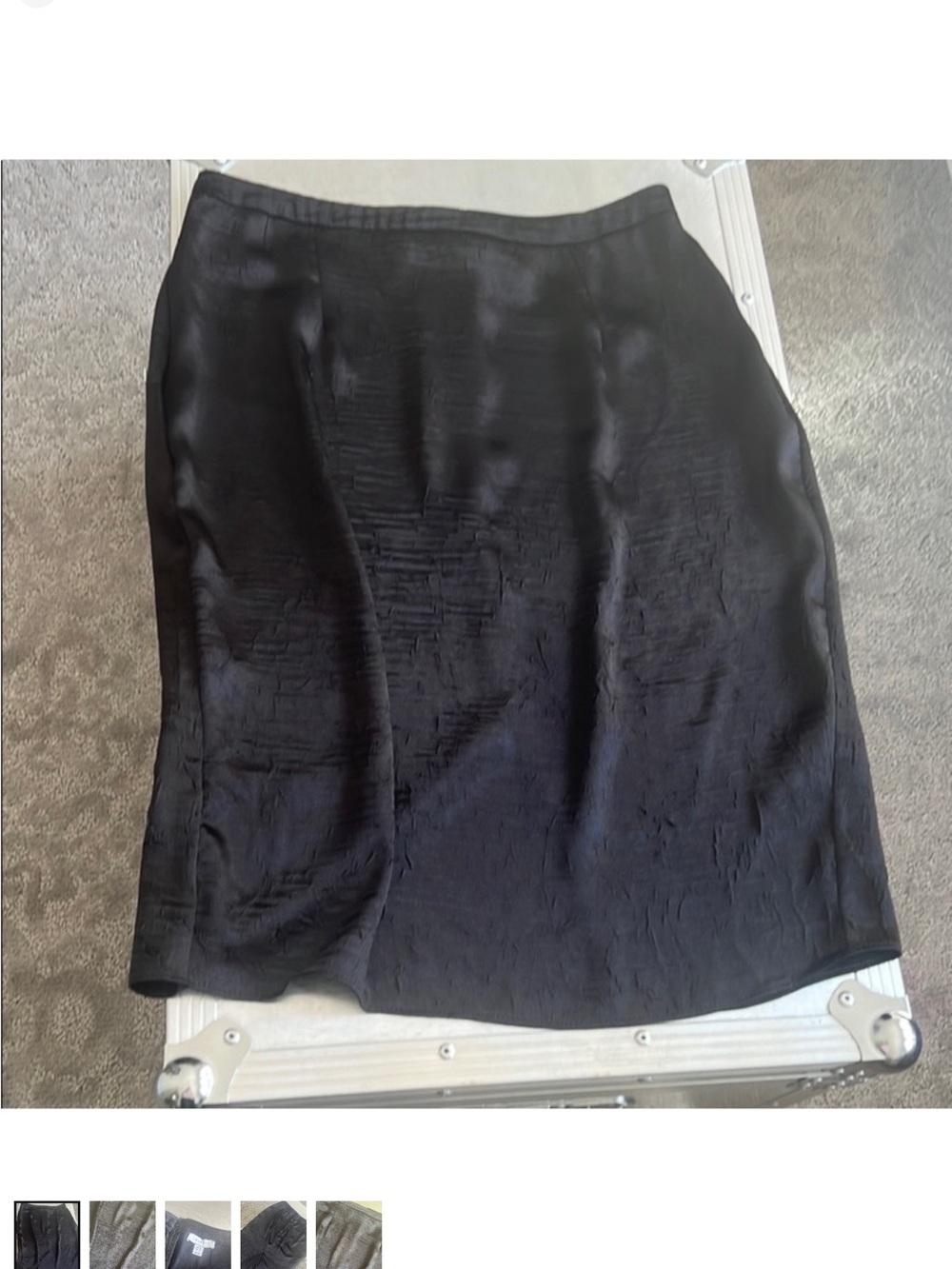 Topshop Black Textured Satin Pencil Skirt